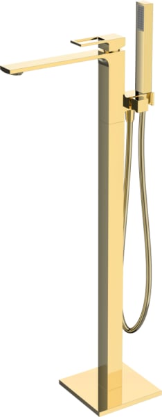 Напольный смеситель для ванны с душем BelBagno Luce FMT ORO, С ВНУТРЕННЕЙ ЧАСТЬЮ