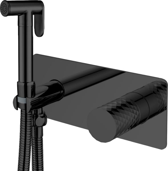 Гигиенический душ Boheme Stick 127-BB со смесителем, С ВНУТРЕННЕЙ ЧАСТЬЮ, diamond matt black