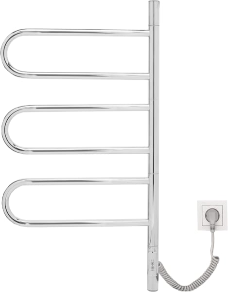 Полотенцесушитель электрический Vincea VTD-1R2CE 44x80 хром