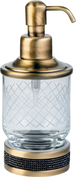 Дозатор Boheme Royal Cristal Black Br настольный, бронза