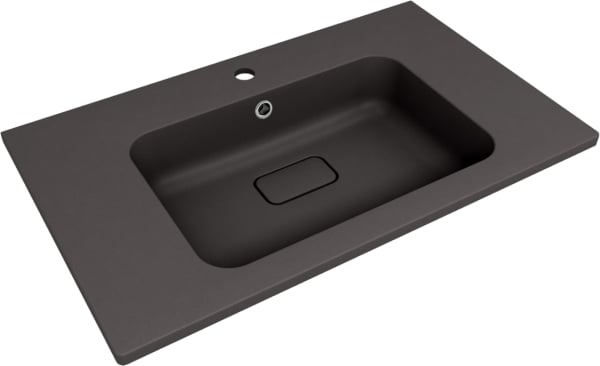 Мебельная раковина Uperwood Lagoon Quartz 297000016 80 см, матовая черная, уголь