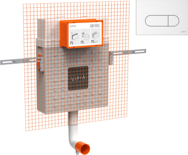 Смывной бачок скрытого монтажа VitrA V12 762-1740-01 + Кнопка смыва VitrA Root Square 740-2200 белая
