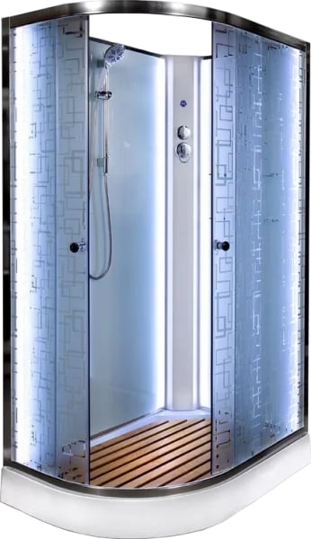 Душевая кабина DTO EM1512RN 120х80, LED, профиль хром, стекло матовое с узором