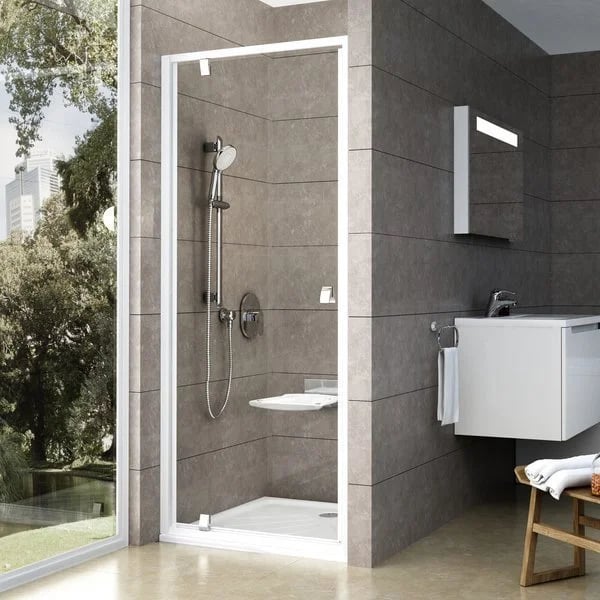 Душевая дверь в нишу Ravak Pivot PDOP1-90 Transparent, профиль белый