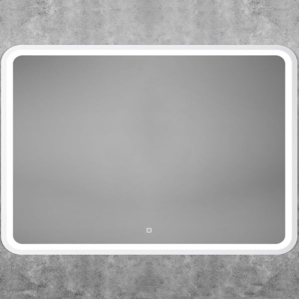 Зеркало Art&Max Genova White 100х80 белое, с LED-подсветкой, 6000К