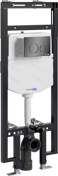 Система инсталляции для унитазов Wasserkraft Dinkel 58TLT.010.ME.PB02, с кнопкой смыва черной