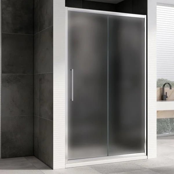 Душевая дверь в нишу Abber Schwarzer Diamant AG30130MH 130 см, профиль хром, стекло матовое