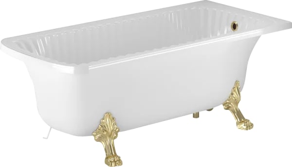 Ванна из искусственного камня Migliore Olivia 25502 175x80 см, левая, пристенная, белая, с декоратив