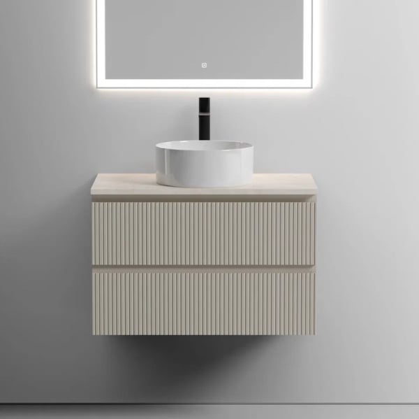 Тумба с раковиной Sancos Snob T 80 см, beige soft, столешница бежевая, раковина CN6032