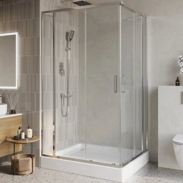 Душевой уголок BelBagno Luce AH-22-130/100-C-Cr профиль хром, стекло прозрачное