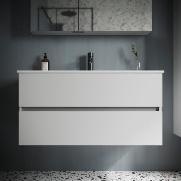 Тумба с раковиной Sancos Urban 100 см белый глянец