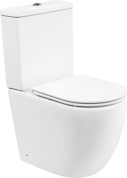 Унитаз-компакт напольный BelBagno Amanda BB051CPR BB870SC с микролифтом, безободковый, глянцевый бел