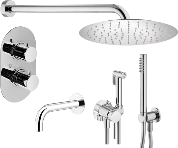 Комплект для ванной Plumberia Selection Ixo KITZXOT19CR260 С ВНУТРЕННЕЙ ЧАСТЬЮ, хром