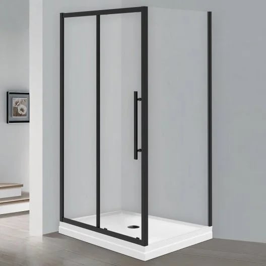 Душевой уголок Esbano Flex ESF-108PS-B 100х80 см, профиль черный, стекло прозрачное