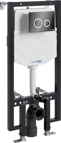 Система инсталляции для унитазов Wasserkraft Vils 56TLT.010.ME.PB01, с кнопкой смыва черной