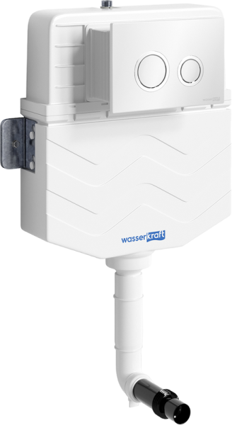 Смывной бачок скрытого монтажа Wasserkraft Aller 10TLT.031.ME.WH01, с кнопкой смыва белой, хром