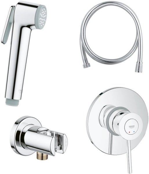 Гигиенический душ Grohe BauClassic 124901 со смесителем, С ВНУТРЕННЕЙ ЧАСТЬЮ