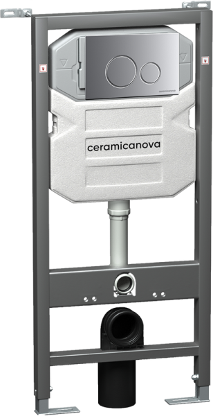 Система инсталляции для унитазов Ceramicanova Envision Round CN1001M, кнопка хром матовый