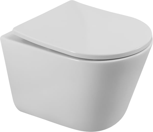 Унитаз подвесной BelBagno Flay-r BB053CH-TOR-FC BB2031SC с микролифтом, безободковый, белый