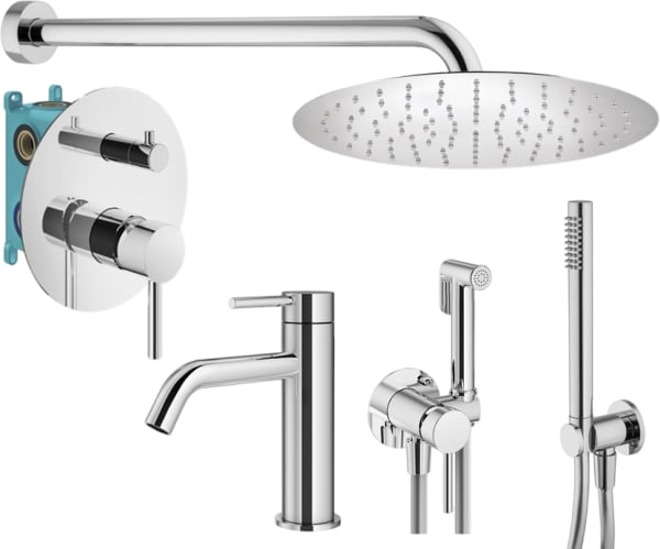 Комплект для ванной Plumberia Selection Ixo KITZXO18CR53 С ВНУТРЕННЕЙ ЧАСТЬЮ, хром