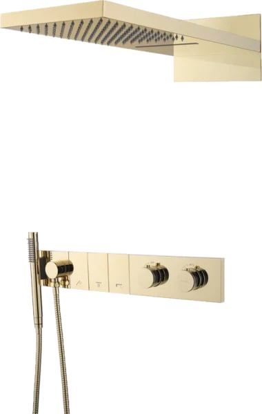 Душевой комплект Boheme Zodiac 133-G, термостат, С ВНУТРЕННЕЙ ЧАСТЬЮ, gold