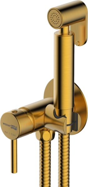 Гигиенический душ Wasserkraft Sauer A70838 со смесителем, С ВНУТРЕННЕЙ ЧАСТЬЮ, матовое золото PVD