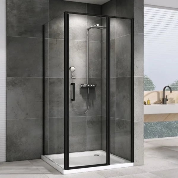 Душевой уголок Abber Sonnenstrand AG04110BS-S80B 110x80, профиль черный, стекло прозрачное