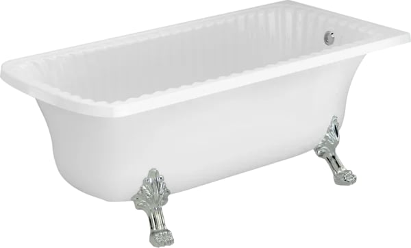 Ванна из искусственного камня Migliore Olivia 25501 175x80 см, левая, пристенная, белая, с декоратив