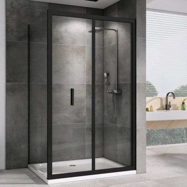 Душевой уголок Abber Sonnenstrand AG07090B-S80B 90x80, профиль черный, стекло прозрачное