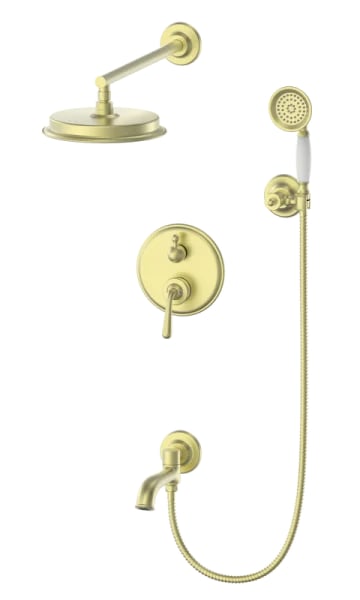 Душевой комплект Wonzon & Woghand WW-88939008-BG, С ВНУТРЕННЕЙ ЧАСТЬЮ, брашированное золото