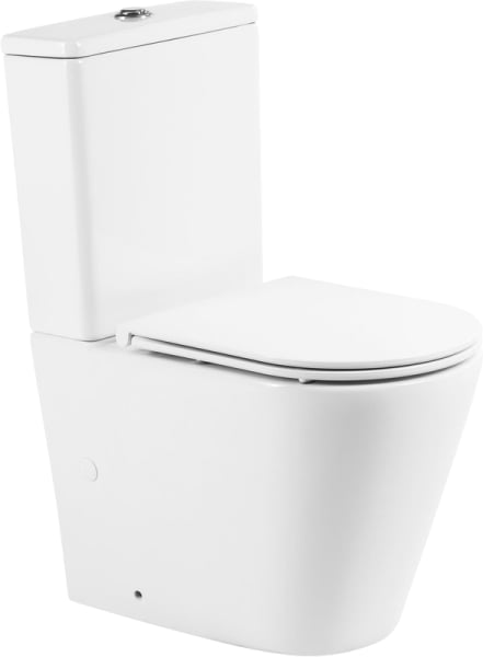 Унитаз-компакт напольный BelBagno Flay-r BB2149CPR BB870SC с микролифтом, безободковый, глянцевый бе