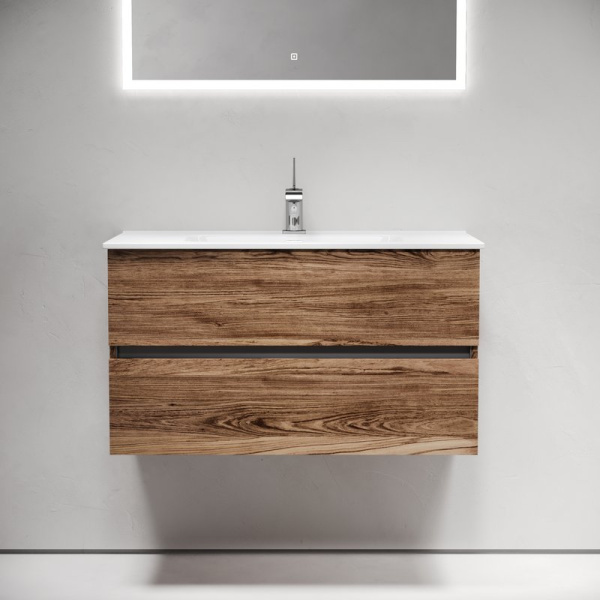Тумба с раковиной Sancos Urban 90 дуб чарльстон, белая раковина CN7002