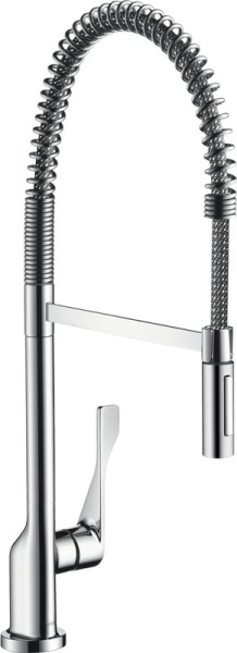 Смеситель для кухни Axor Citterio Semi-Pro 39840000 хром, с гибким изливом