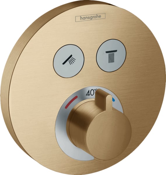 Термостатический смеситель встраиваемый Hansgrohe ShowerSelect S 15743140, для душа, шлифованная бро