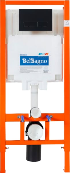 Инсталляция BelBagno BB002-80 + Кнопка Marmi BB012-MR-NERO.M черный матовый