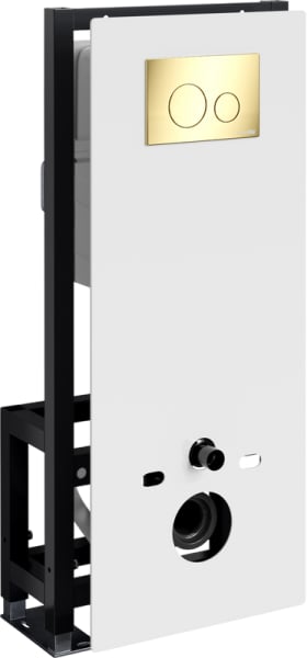 Система инсталляции для унитазов Wasserkraft Glan 66TLT.010.ME.WH.PG02, с кнопкой смыва золото