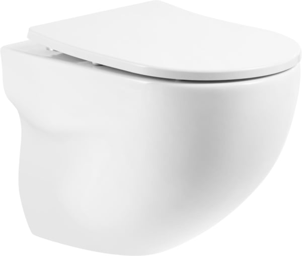 Унитаз подвесной BelBagno Onda BB066CHR BB2031SC с микролифтом, безободковый, глянцевый белый