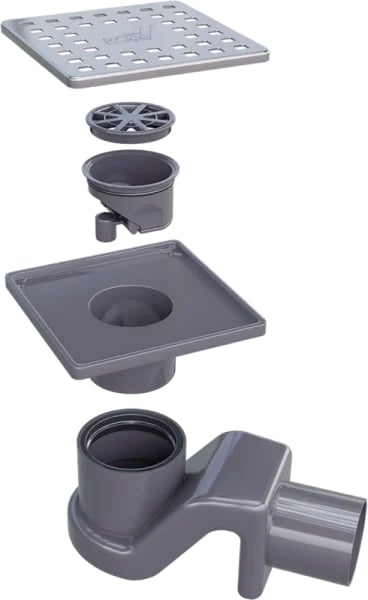 Душевой трап RGW Shower Drain SDR-14, 11х11 см, хром