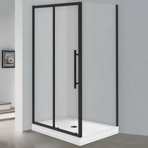 Душевой уголок Esbano Flex ESF-128PS-B 120х80 см, профиль черный, стекло прозрачное