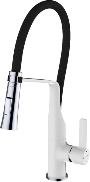 Смеситель для кухни Clever Chef 99733 белый, с гибким изливом