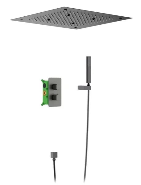 Душевой комплект Timo Petruma SX-5029/18SM, С ВНУТРЕННЕЙ ЧАСТЬЮ, с термостатом, черное золото