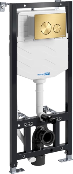Система инсталляции для унитазов Wasserkraft Aller 10TLT.010.ME.MG02, с кнопкой смыва матовое золото