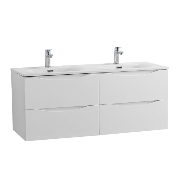 Тумба под раковину без столешницы BelBagno Marino-cer-n 120 подвесная, bianco lucido, для двоих