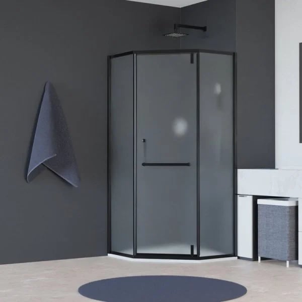 Душевой уголок RGW Hotel HO-084-B 90x90x195 см, профиль черный, стекло матовое