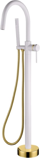 Напольный смеситель для ванны с душем Boheme Uno 469-WG, white, gold