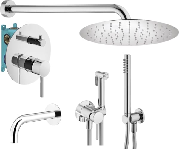 Комплект для ванной Plumberia Selection Ixo KITZXO19CR260 С ВНУТРЕННЕЙ ЧАСТЬЮ, хром