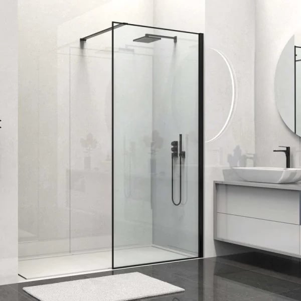 Душевая перегородка Walk-In VSW-1HS100CLB, 1000*2000, черный матовый, стекло прозрачное