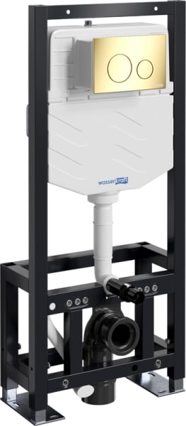 Система инсталляции для унитазов Wasserkraft Dill 61TLT.010.ME.PG02, с кнопкой смыва золото