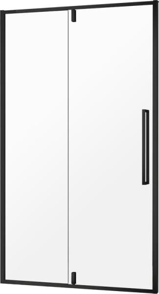 Душевая дверь в нишу AQUAme AQM7108-2-9 90 см, профиль черный матовый, стекло прозрачное