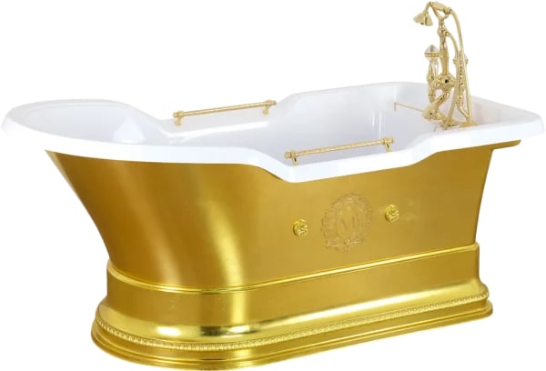 Ванна из искусственного камня Migliore Impero 26351 180x85 см, отдельностоящая, белая, с ручками, со